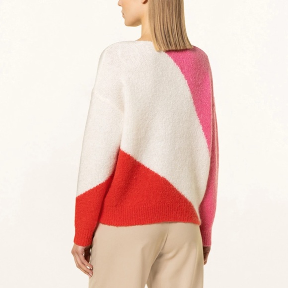 SOMEDAY Oversized COLOR BLOCK sweater TAPIRA with mohair - white pink red - Picture 3 of 10